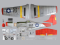 Preview: P-51 Mustang red tail mit elektrischem Einziehfahrwerk Spw. 141cm für Elektro oder Verbrenner