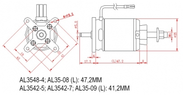 D-Power Brushless Motor AL35-08 für 3-5S Lipo 890KV