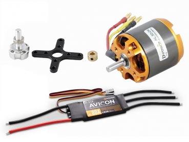 D-Power AL50-04 Set incl. 80A Avicon Regler für 4-6S und Modelle ( 6S Klasse) bis ca. 6kg Fluggewicht.
