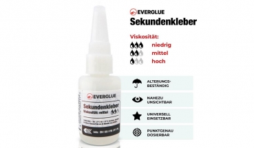 Universal CA Sekundenkleber 20g mittelflüssig mit Nadelverschluss Yuki 650002