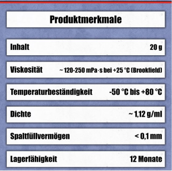 Sekundenkleber Styro (Polystyrol und dessen Derivate) Nadelverschluss medium 20g