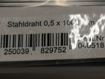 Stahldraht hart Ø 0,5mm x 1000mm REM Etter 40518