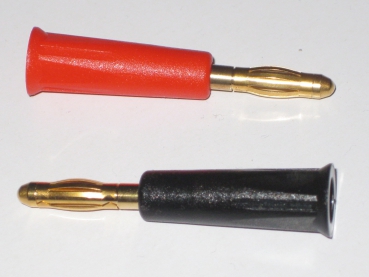 Bananenstecker / Klinkenstecker / Goldmittellamellenstecker 4mm, 1 Paar
