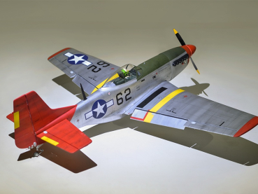 P-51 Mustang red tail mit elektrischem Einziehfahrwerk Spw. 141cm für Elektro oder Verbrenner