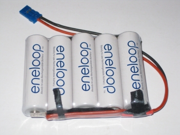 Empfängerakku Eneloop 6V, 2000mAh Reihe mit Kabel Gr./JR