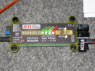 Jeti MAX BEC 2D EX Empfängerstromversorgung an 2S Lipo