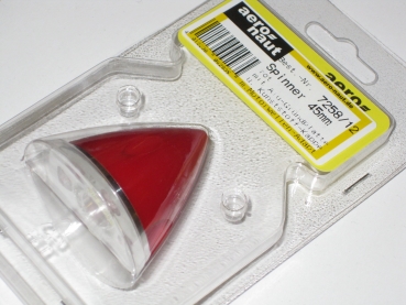 Preview: 45mm Spinner Rot mit Alurückwand für starre 2 Blatt Prop