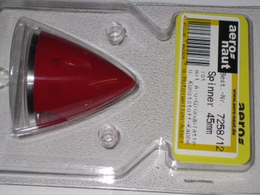 Preview: 45mm Spinner Rot mit Alurückwand für starre 2 Blatt Prop