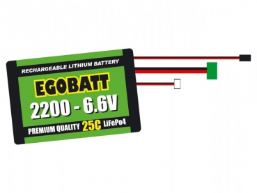 LiFe EGOBATT Akku 2200mAh 6,6V 25C MPX + JR/Uni Stecker ideal als Empfängerakku Pichler C8350