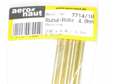 Messingrohr 330mm x Ø4,0/3,1mm VE=5 Stück 771410