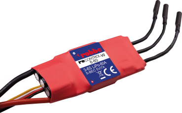 Preview: Ro-Control V2 brushless Regler für 3-6S Lipo 80A(100A) 5V/5A Switch BEC XT90 robbe 8736