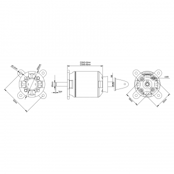 Yuki Model Spitz C3542-05 BL AL 1250KV für 3S Lipo Gewicht 132g