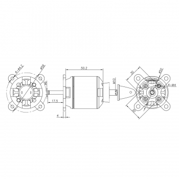Yuki Model Spitz C5055-06 BL AL 760KV für 3-5S Lipo Gewicht 275g