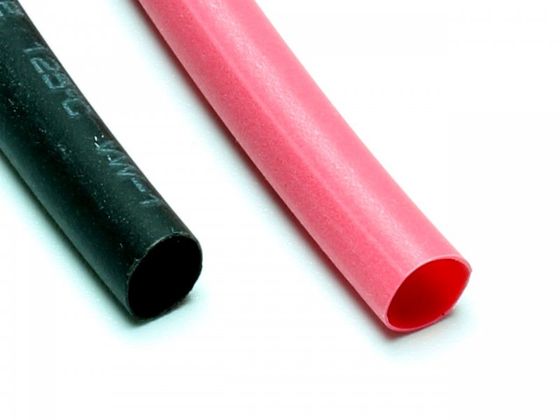 Gainage Thermorétractable HRC Racing 2mm Rouge Et Noir - 1m Chaque - Neuf