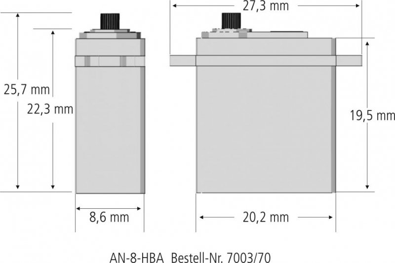 AN-8-HBA Micro Servo 3,7g analog für Indoor, HLG und Slowflyer