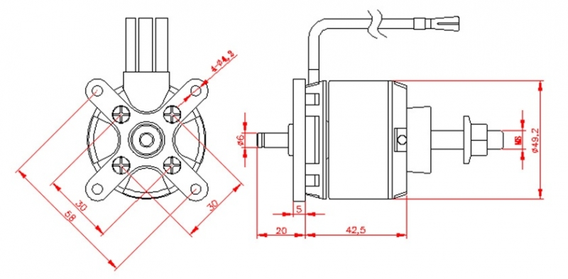 D-Power Brushless Motor AL50-05 für 4-6S Lipo 560KV