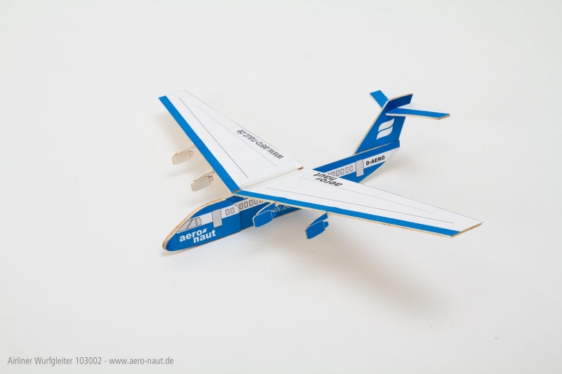 Wurfgleiter Airliner 400mm aus Balsa mit Dekor zum aufkleben