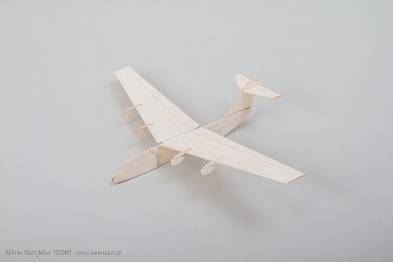 Wurfgleiter Airliner 400mm aus Balsa mit Dekor zum aufkleben