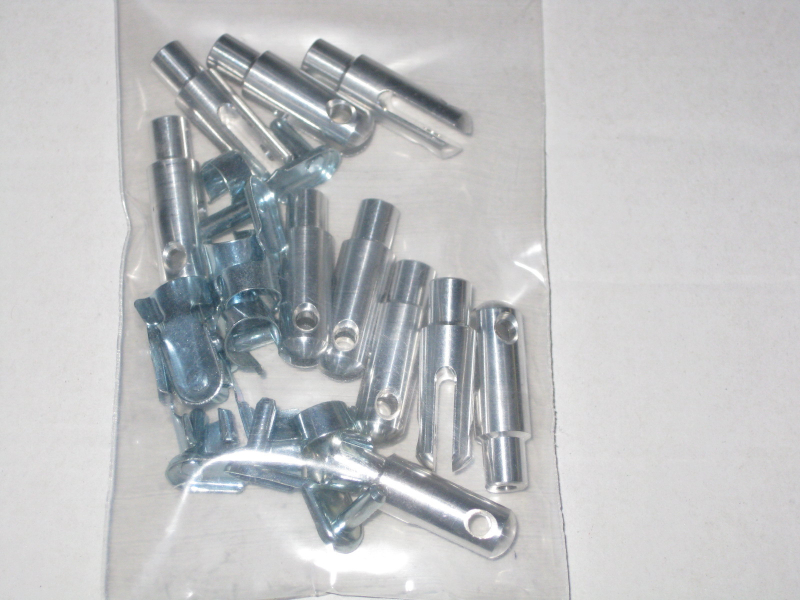 ALU Gabelkopf M3 mit Ø 4mm Schnellverschluss / Sicherungsclip KAVAN 0152A VE= 10 Stück