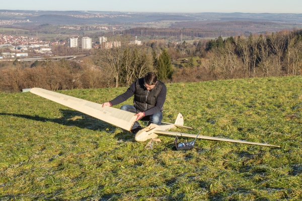 Mü13e Bergfalke Bausatz in Lasertechnik aus Holz 3500mm