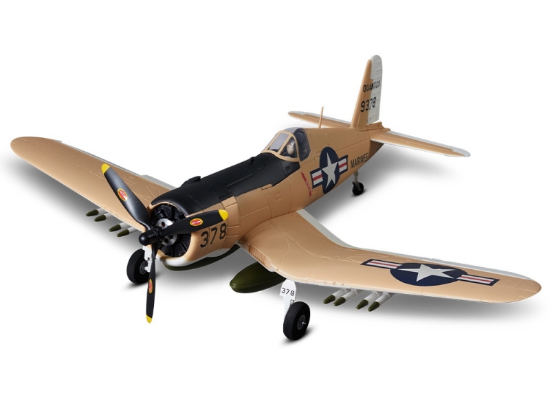 F4U Corsair erdgelb Mini Warbird PNP 75cm von Derbee