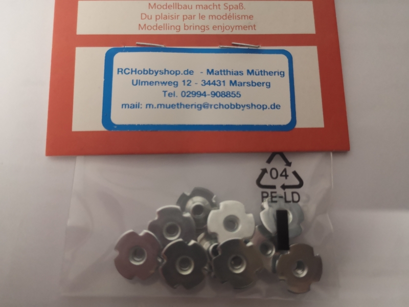 Einschlagmuttern M3, je 10 Stück REM Etter Modellbau 10720