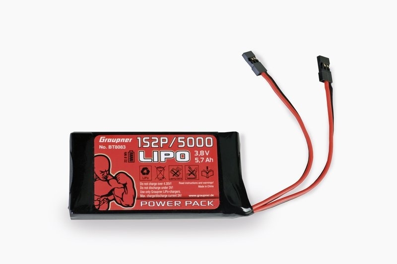 Graupner Hochvolt Senderakku 4,35V Lipo 1S2P 5000mAh 3,8V Nennspannung