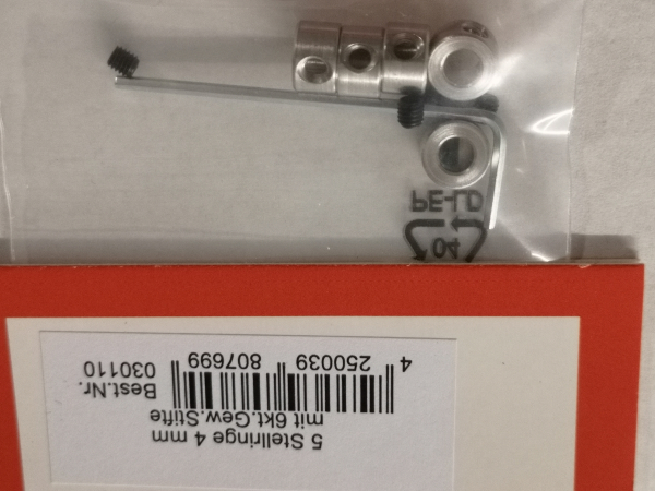 Stellringe Ø 5mm mit Innensechskantschlüssel REM Modellbau 30100 VE=5 Stück
