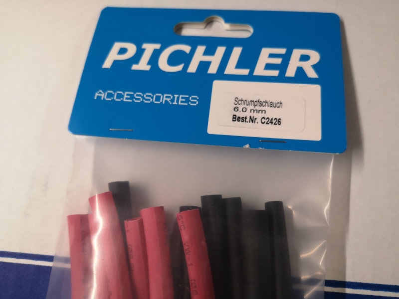 Ø 6,0mm Schrumpfschlauch jeweils 1m rot und 1m in 14cm langen Stücken schwarz Pichler C2426