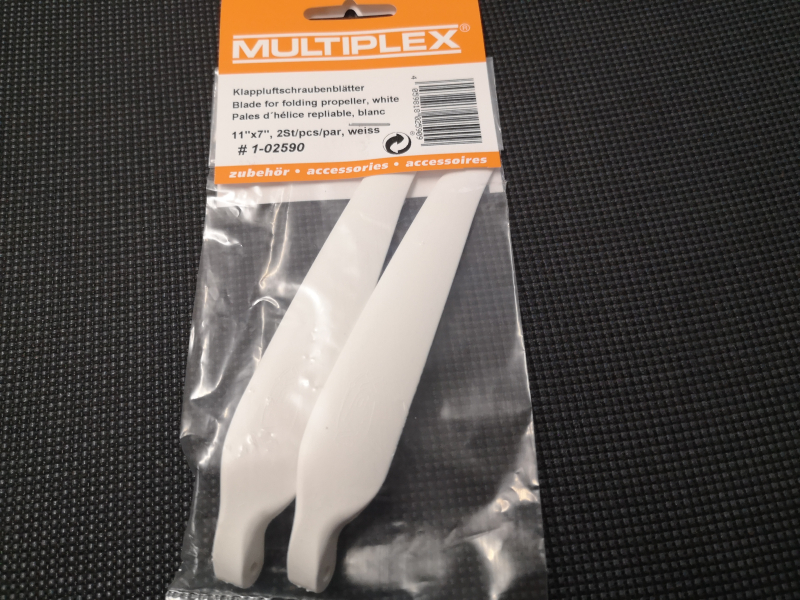 Klappluftschraubenblätter 11x7" für Lentus / Funray in weiss MPX #1-02590