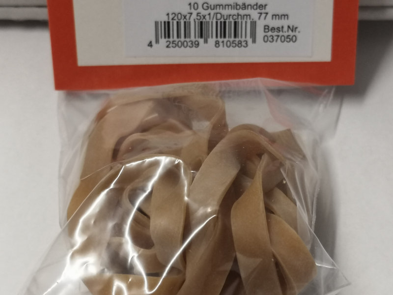 Gummiringe Ø 120 x 7,5 x 1mm Flachmaß 77m REM 37050
