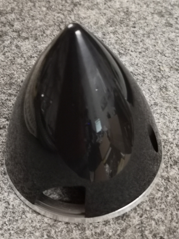 75mm Spinner schwarz mit Alurückwand für starre 2 Blatt Prop Aeronaut 725863