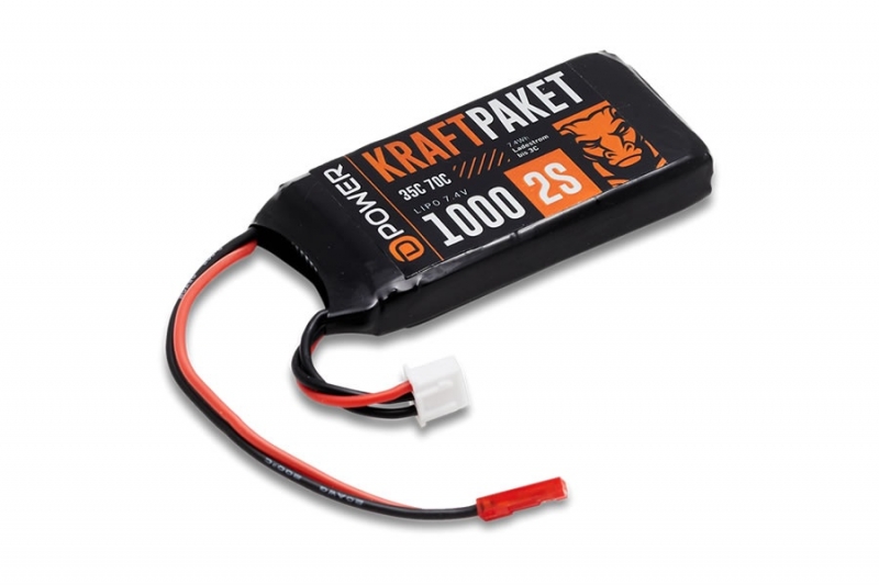 Kraftpaket Lipo 2S 1000mAh 7,4V 35-70C JST-BEC Stecker KP10002 D-Power