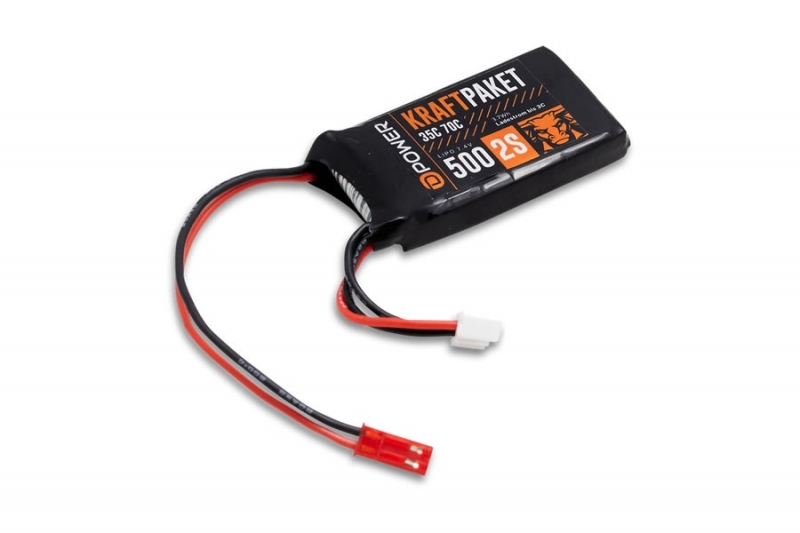 KRAFTPAKET Lipo 500mAh 2S 7,4V 35/70C - JST BEC Stecker + XH Balancer D-Power