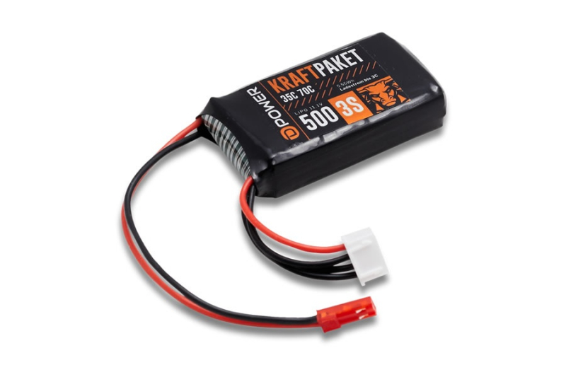 KRAFTPAKET Lipo 500mAh 3S 11,1V 35/70C - JST BEC Stecker + XH Balancer D-Power