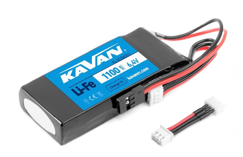 Li-Fe Akku 6,4V 1100mAh JR/Uni Stecker + XH Balancer KAV33.8001 Kavan