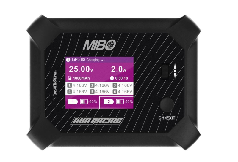 MIBO Duo Racing AC/DC 200W Charger/Discharger 2 Kanal Ladegrät für Daheim und unterwegs