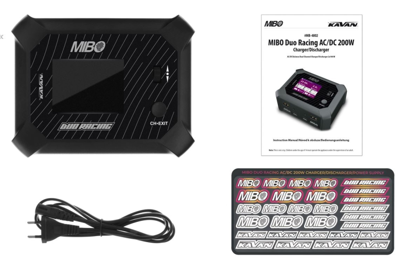 MIBO Duo Racing AC/DC 200W Charger/Discharger 2 Kanal Ladegrät für Daheim und unterwegs