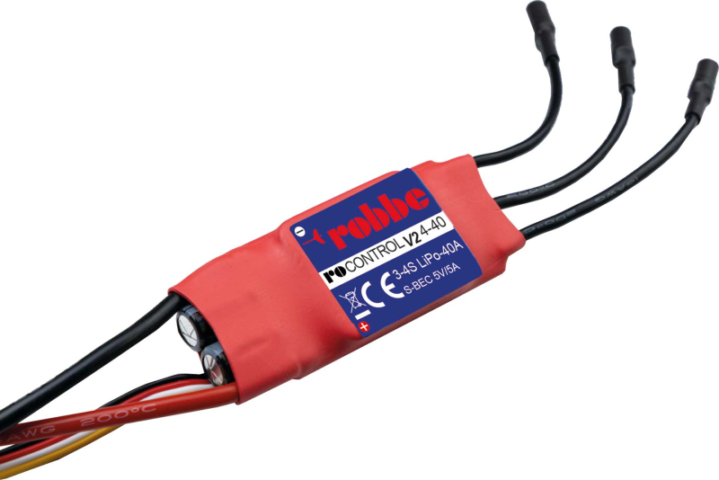 Ro-Control V2 brushless Regler für 3-4S Lipo 40A(60A) 5V/5A Switch BEC XT60 robbe 8739