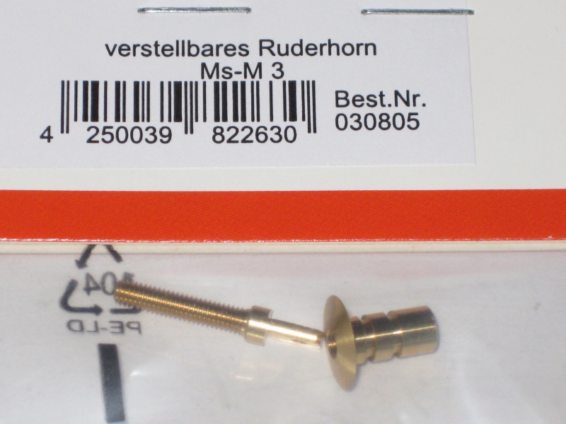 Ruderhorn Messing M3 mit Buchse - längenverstellbare Anlenkung R.E.M. 30805