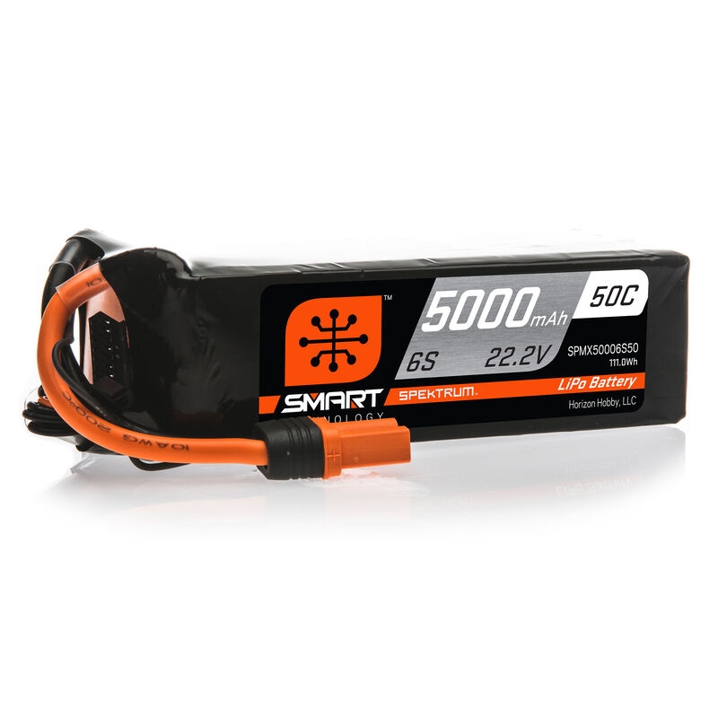 22.2V 5000mAh 6S 50C Smart LiPo Battery: IC5 SPMX50006S50