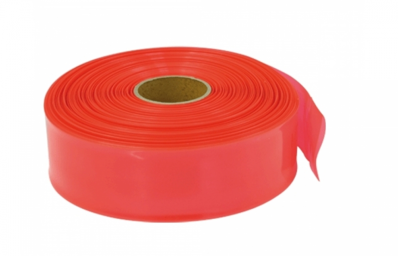 Schrumpfschlauch neonrot 70mm Flachmass, Preis je Meter