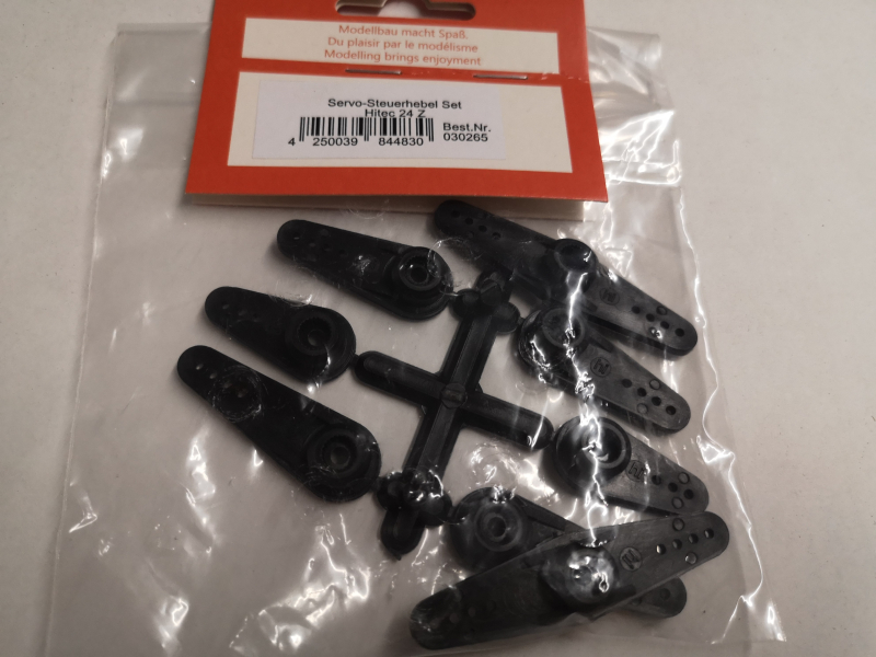 Servo Steuerhebel Set Hitec 24Z Zähne schwarz REM Etter 30265