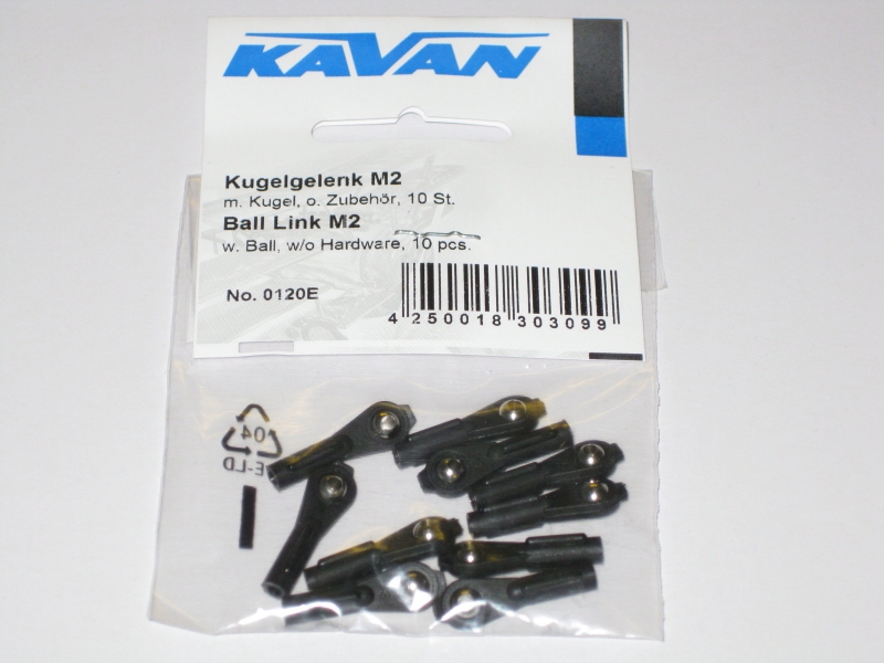Kavan Kugelgelenk M2 mit Kugel 2mm Loch VE=10 Stück KAV50.0120e