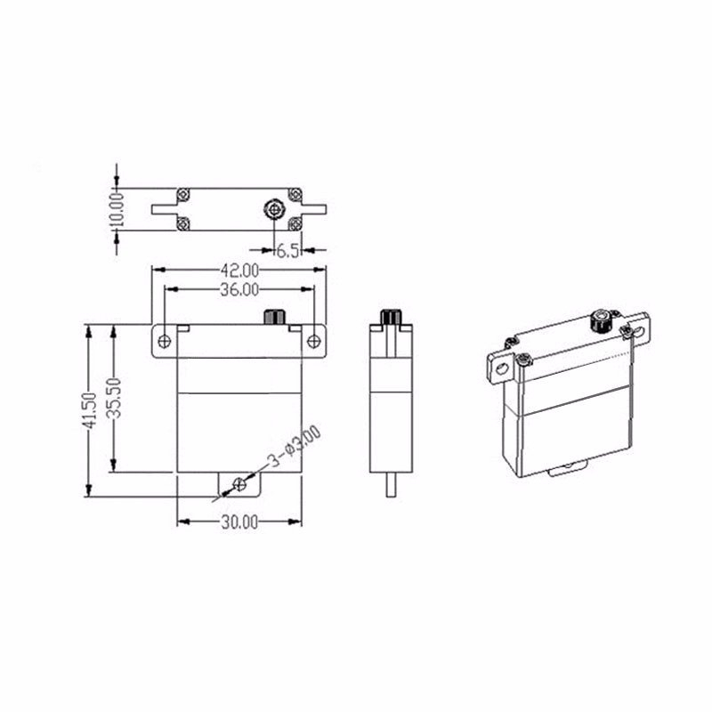 MASTER Servo DS3010 HV 10mm Flächenservo mit Metallgetriebe für 6-8,4V Pichler C9268