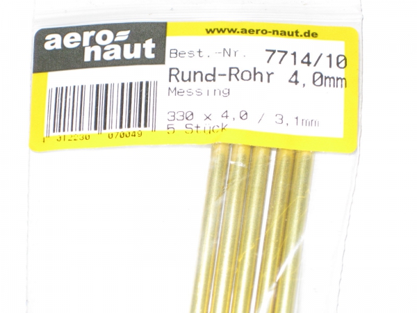 Messingrohr 330mm x Ø4,0/3,1mm VE=5 Stück 771410