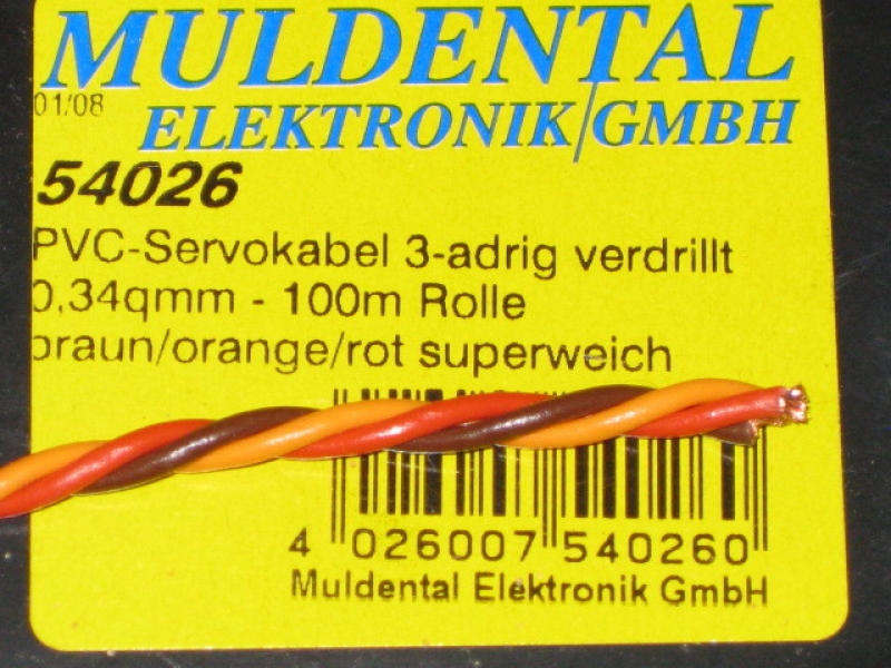 verdrilltes Servokabel 0,34qmm PVC Litze Meterware - Made in Germany -