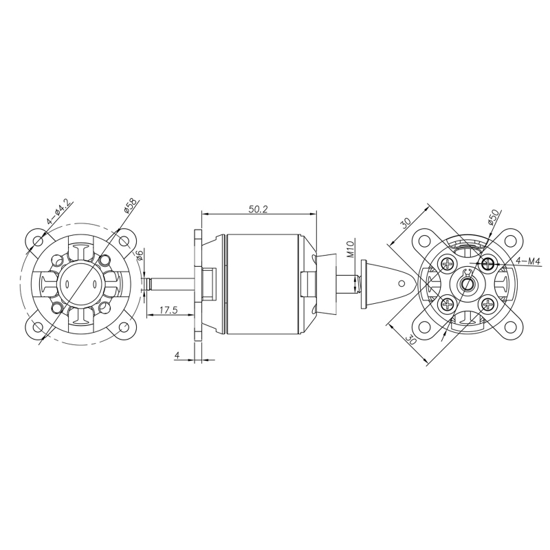 Yuki Model Spitz C5055-06 BL AL 760KV für 3-5S Lipo Gewicht 275g